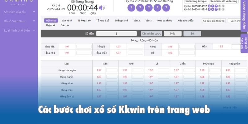 Các bước chơi xổ số Kkwin trên trang web